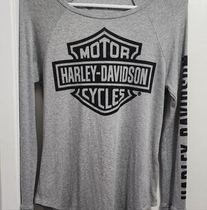 Harley-Davidson Gray Logo Long Sleeve Tee